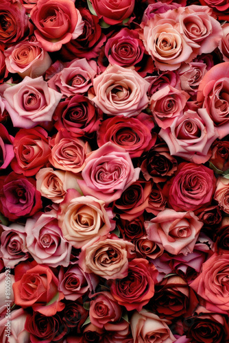 A bouquet of roses in full bloom