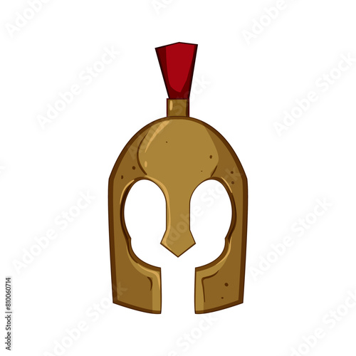 gladiator spartan helmet cartoon. rome greece, ancient silhouette, armor soldier gladiator spartan helmet sign. isolated symbol vector illustration