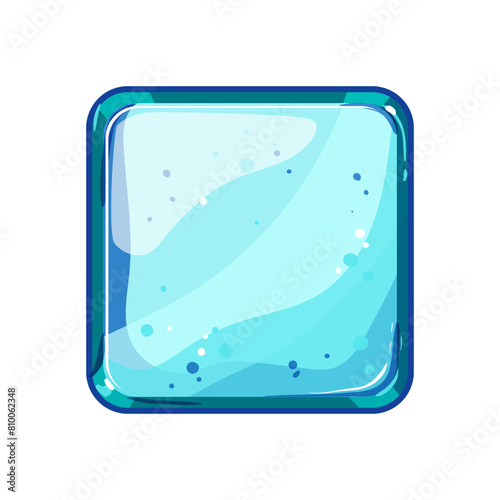 template square game button cartoon. metal technology, banner abstract, web blue template square game button sign. isolated symbol vector illustration