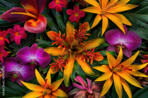 Tropical flowers with a central void