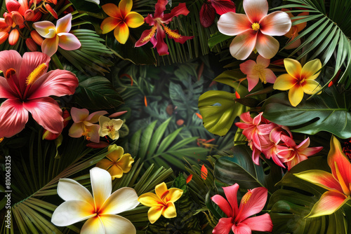 Tropical flowers with a central void