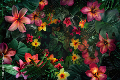 Tropical flowers with a central void