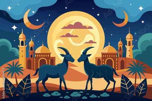 eid al-adha illustration  goat  illustration