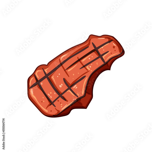 summer steak grill cartoon. hot cooking, roast sirloin, dinner tenderloin summer steak grill sign. isolated symbol vector illustration