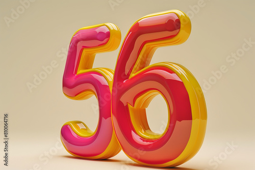 Number 56 in 3d style	 photo
