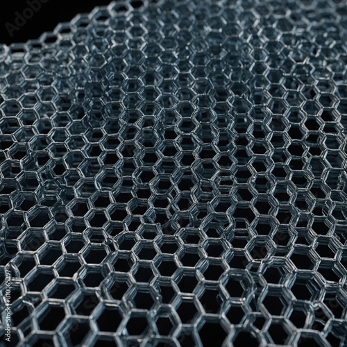 Hexagonal nano material structure. Nanotechnology concept. Abstract design.
