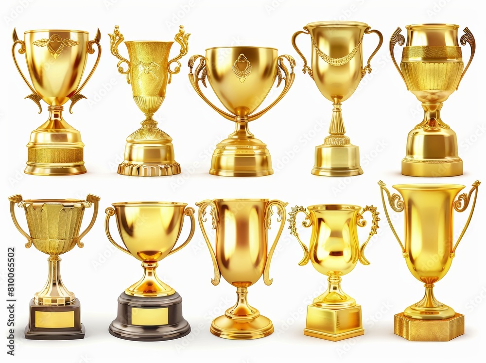 winner cup isolated on white background set winner cup isolated on white background set