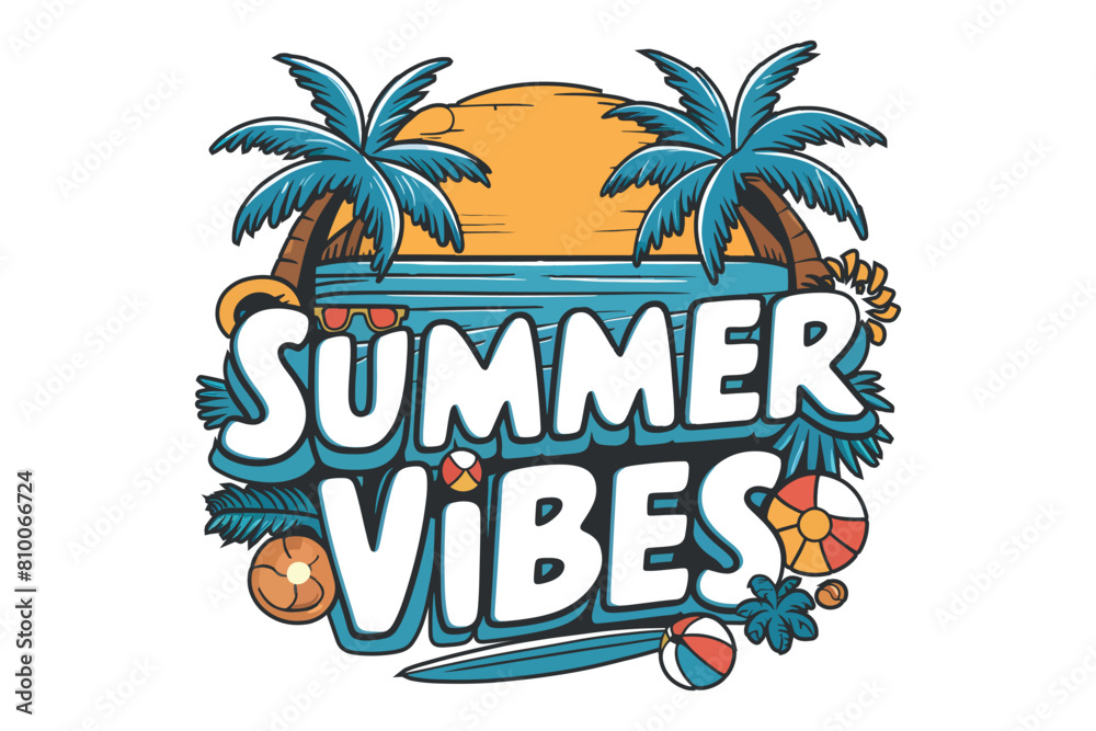 Naklejka premium Summer t-shirt design, summer vacation t shirt design, beach vacation.