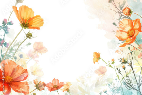 Floral border around a blank space