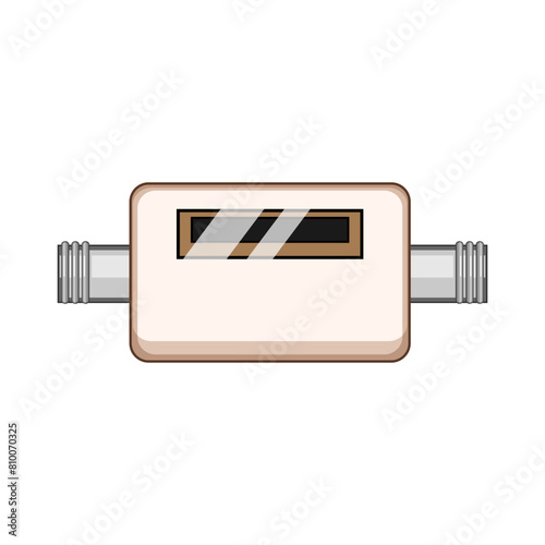 home water gas meter cartoon. energy supply, pipeline consumption, flow tank sign. isolated symbol vector illustration