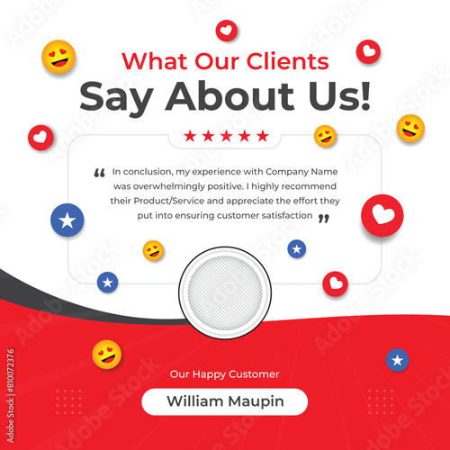 Customer feedback testimonial social media post web banner template