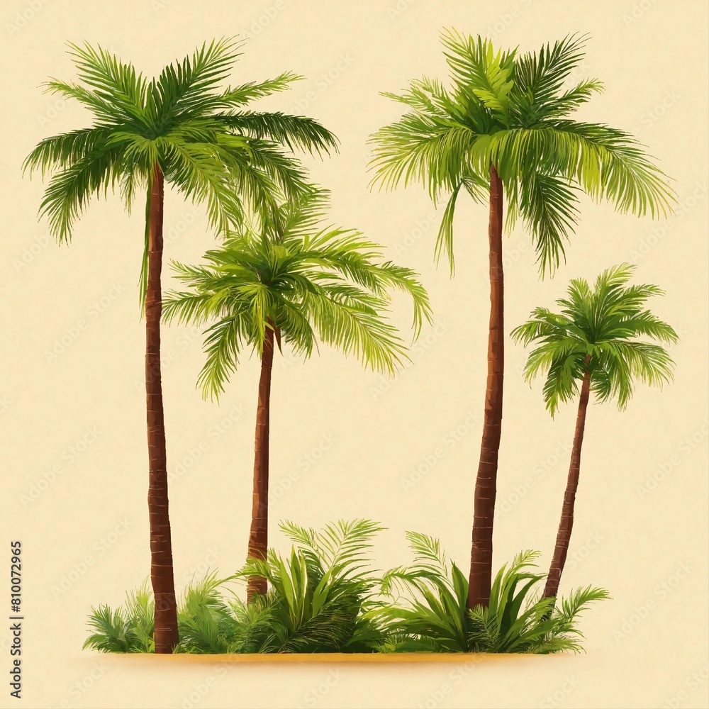 Fototapeta premium palm trees on white background