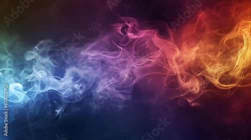 colorful smoke on black background   Generative AI