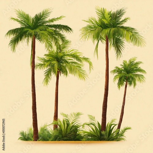 palm trees on white background