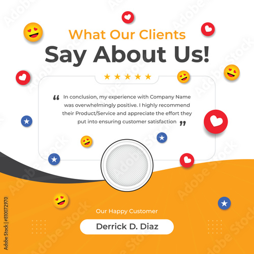 Customer feedback testimonial social media post web banner template