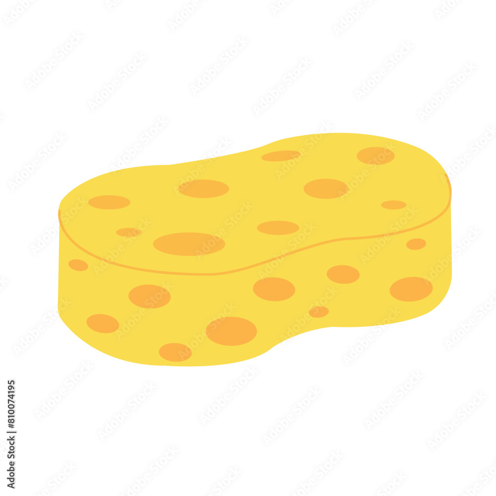 Yellow sponge icon. Yellow sponge made of soft, porous material for washing and bathing. Vector illustration isolated on white background for design and web Yellow sponge icon. Yellow sponge made of soft, porous material for washing and bathing. Vector illustration isolated on white background for design and web