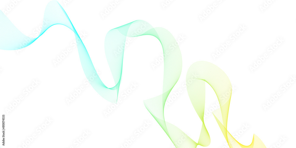 Fototapeta premium Abstract backdrop with colorful wave gradient lines on white background. Modern technology background, wave design. Vector illustration.