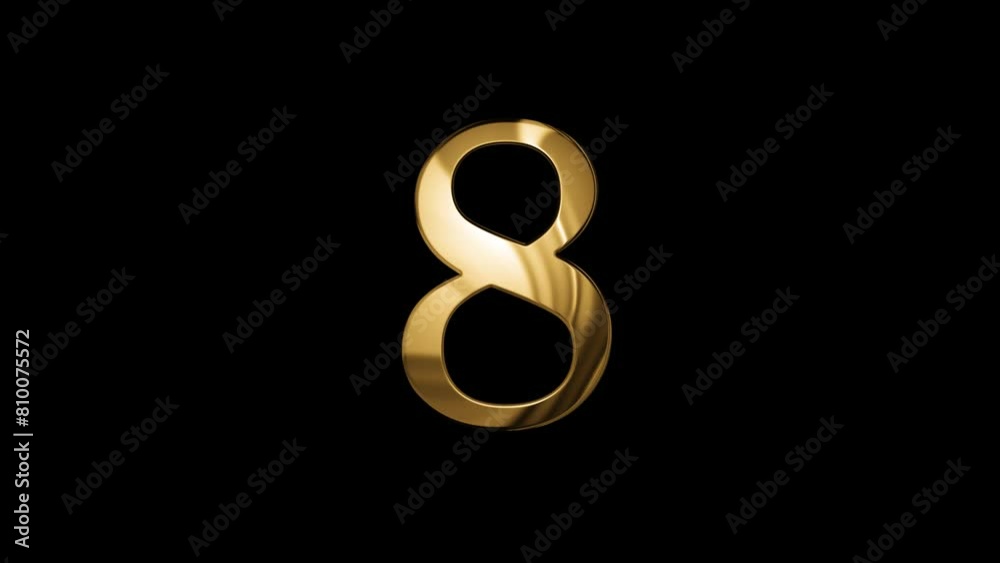Gold number 8 with alpha channel, number eight Gold number 8 with alpha channel, number eight