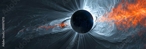 An ultra HD image of the ionosphere during a solar eclipse, capturing the dramatic interaction of solar and atmospheric phenomena