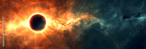 An ultra HD image of the ionosphere during a solar eclipse, capturing the dramatic interaction of solar and atmospheric phenomena