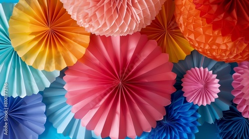 Milti color paper hanging for decoration background.