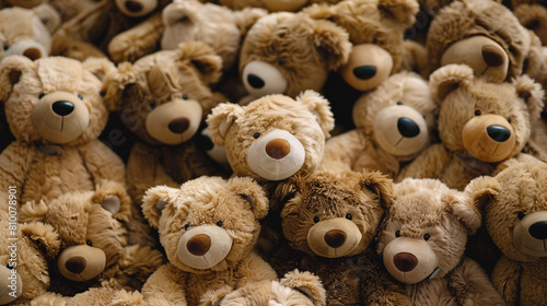full frame of teddy bears 