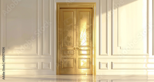 Golden Door With light Ivory Background 
