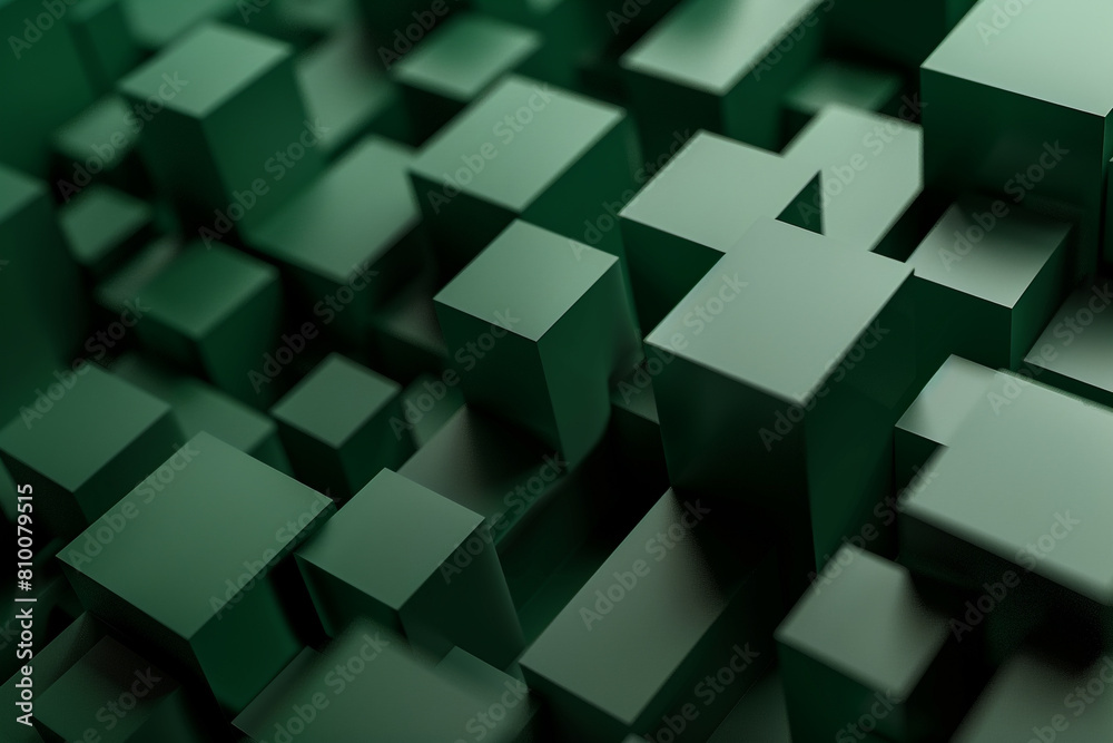 A geometric abstract green background with rectangular boxes creates a sense of order and balance A geometric abstract green background with rectangular boxes creates a sense of order and balance