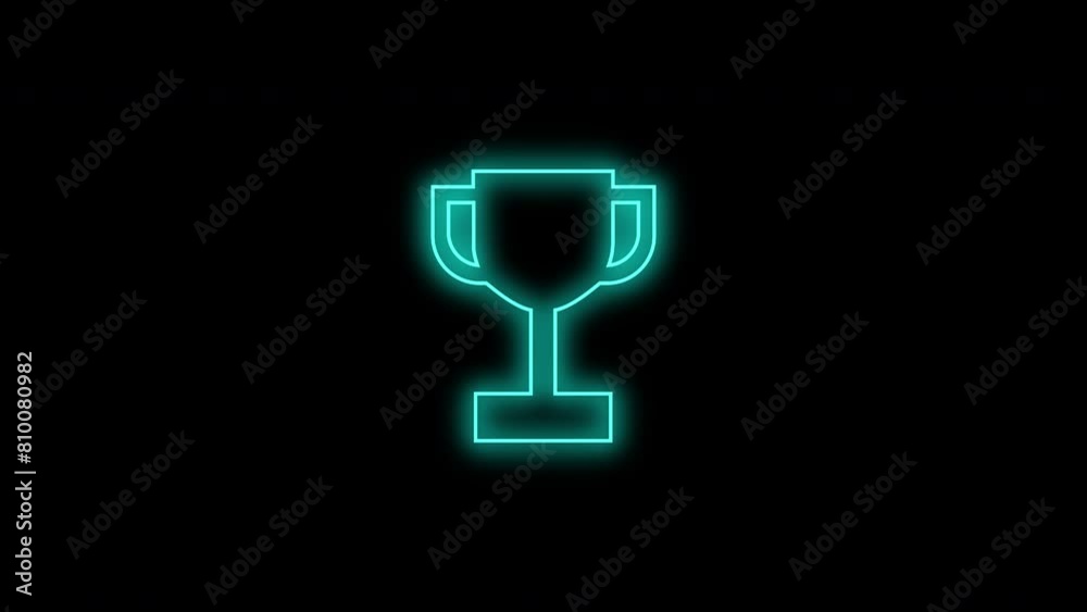 Blue neon trophy cup blink animation Blue neon trophy cup blink animation