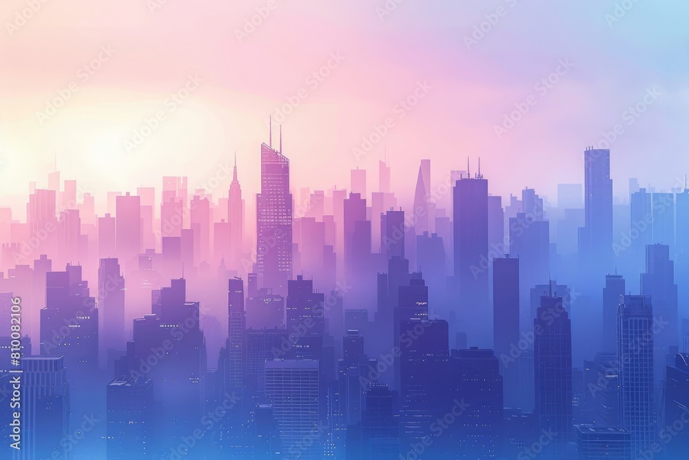 Gradient cityscape backdrop for urban or architectural themes