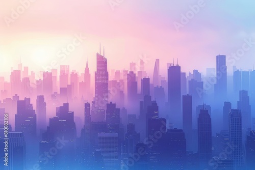 Gradient cityscape backdrop for urban or architectural themes
