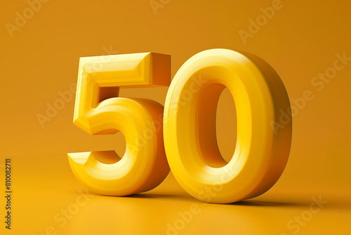 Number 50 in 3d style 