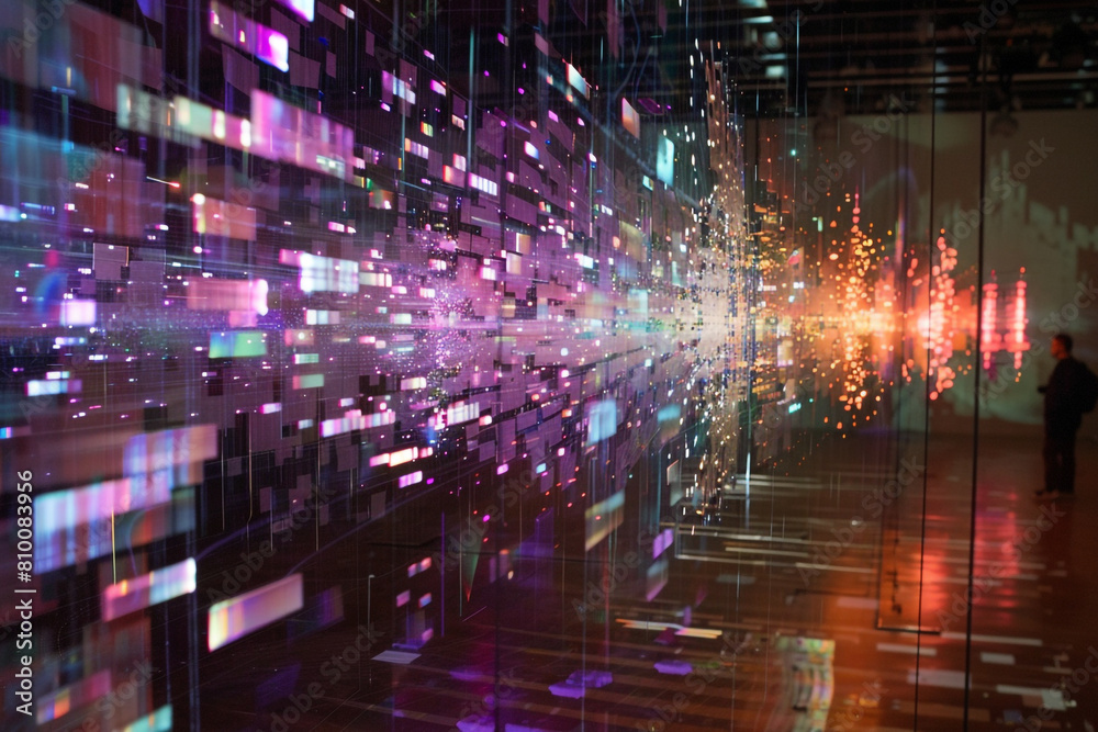 A holographic display of interconnected data streams