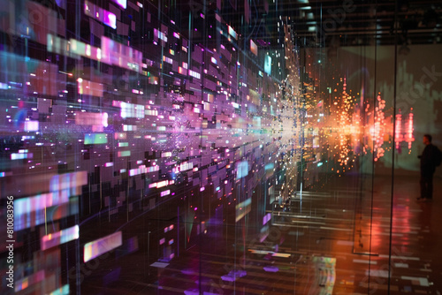 A holographic display of interconnected data streams