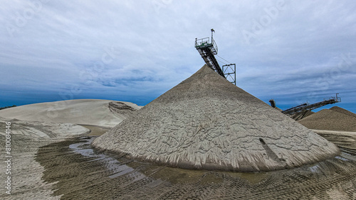 Gravel mine, sand grader