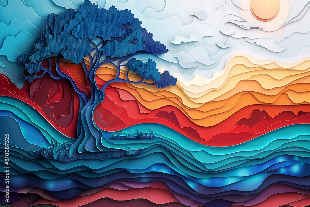 A marketing background evolved into a paper cut masterpiece A marketing background evolved into a paper cut masterpiece