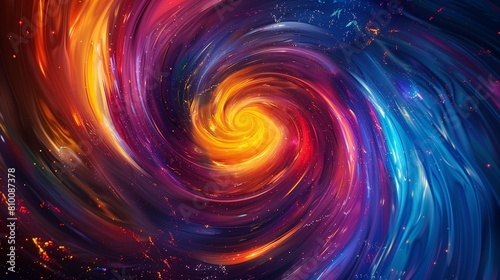 A swirling maelstrom of vibrant colors merging and diverging in an endless cycle. photo