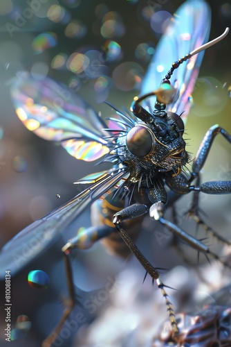 A beautiful and detailed 3D rendering of a wasp