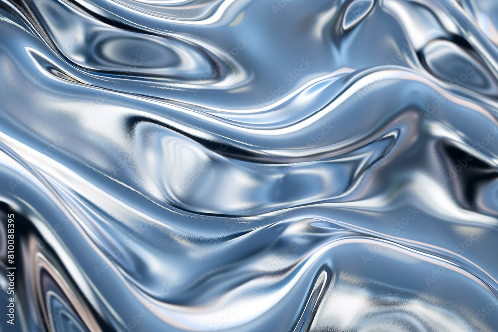 Obraz premium A metallic abstract wavy liquid background layout design is a visual representation of the future of technology