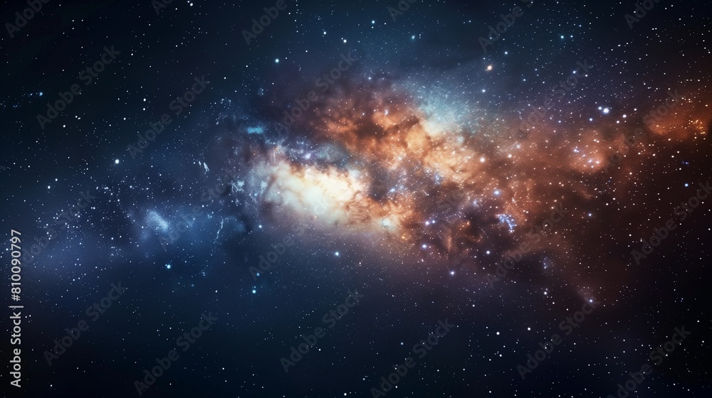 Fototapeta premium Celestial bodies drift through a cosmic void, their gentle glow casting shadows upon a canvas of endless night.
