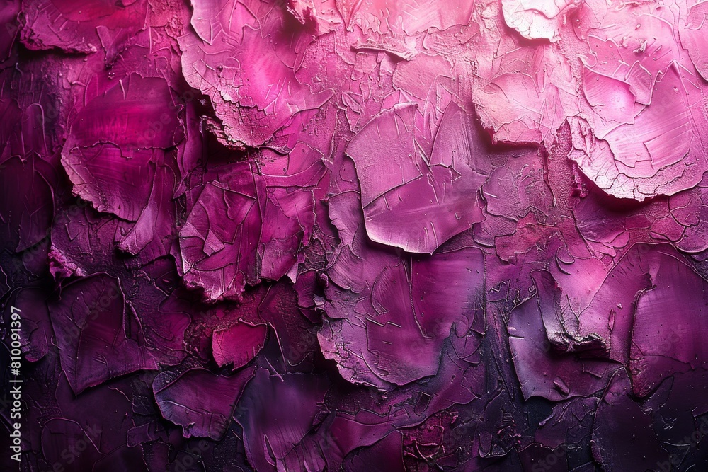 Detailed close-up of textured surface where pink paint is peeling off; representing decay Detailed close-up of textured surface where pink paint is peeling off; representing decay