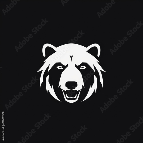 A bear logo with a menacing look on its face
