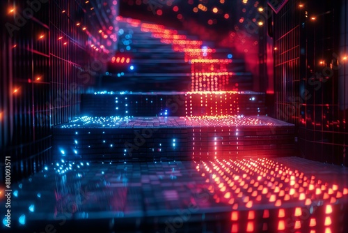 Digital stairs symbol of growth and evolution