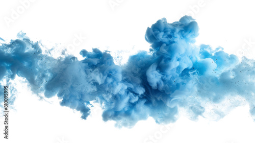 A blue smoke explosion border isolated on white background, png transparent , graphic resources