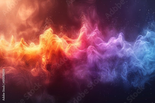 This image portrays a mystical flow of astral waves amidst a cosmic nebula, suggesting the depths of the universe