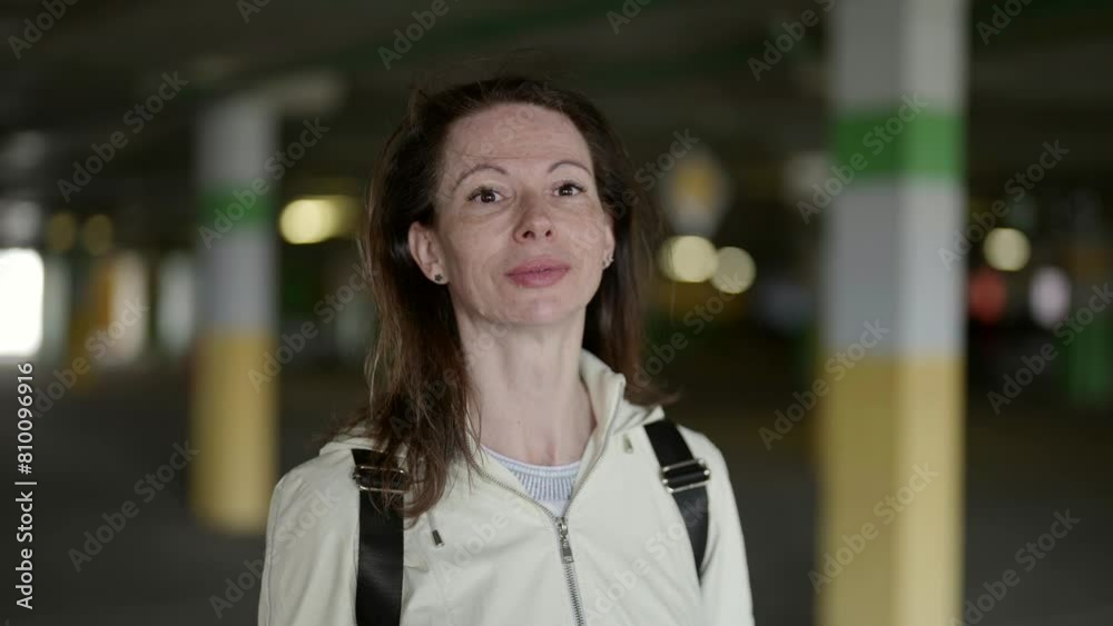 A pretty lady is happily enjoying a sunny day, as if personifying beauty and light in this world.