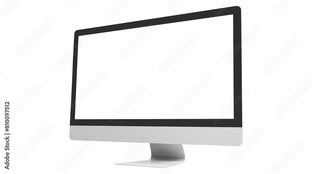 Modern desktop pc monitor display with blank screen isolated on transparent white background, clipping path Modern desktop pc monitor display with blank screen isolated on transparent white background, clipping path