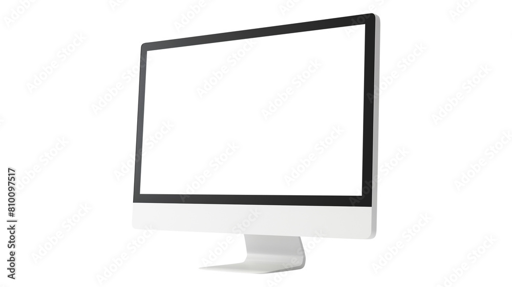 Modern desktop pc monitor display with blank screen isolated on transparent white background, clipping path Modern desktop pc monitor display with blank screen isolated on transparent white background, clipping path