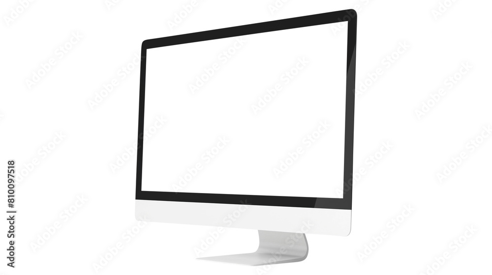 Modern desktop pc monitor display with blank screen isolated on transparent white background, clipping path Modern desktop pc monitor display with blank screen isolated on transparent white background, clipping path