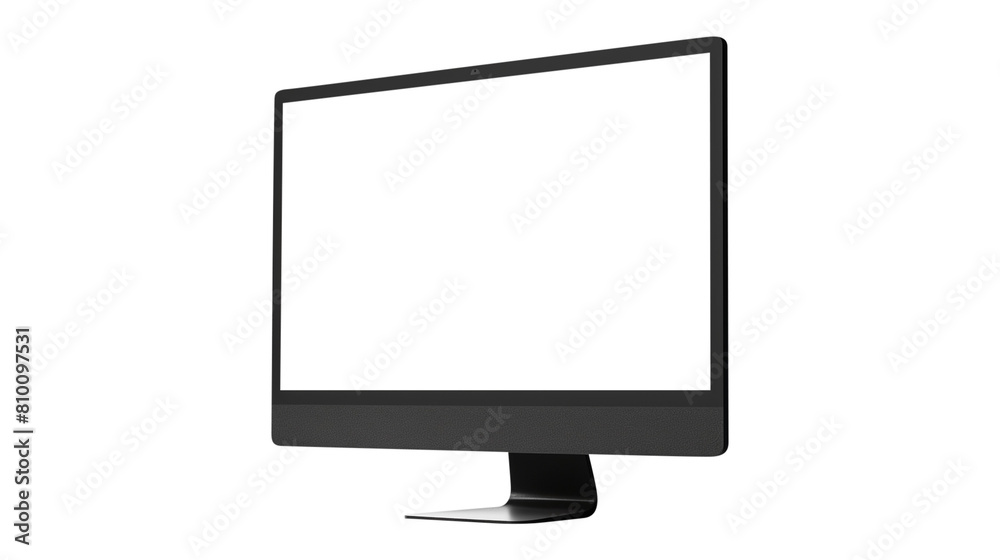 Modern desktop pc monitor display with blank screen isolated on transparent white background, clipping path Modern desktop pc monitor display with blank screen isolated on transparent white background, clipping path